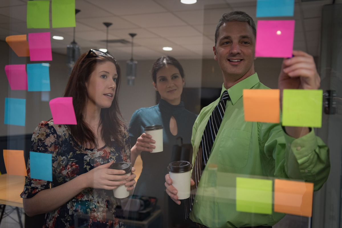 Photograph of people in a strategy workshop.