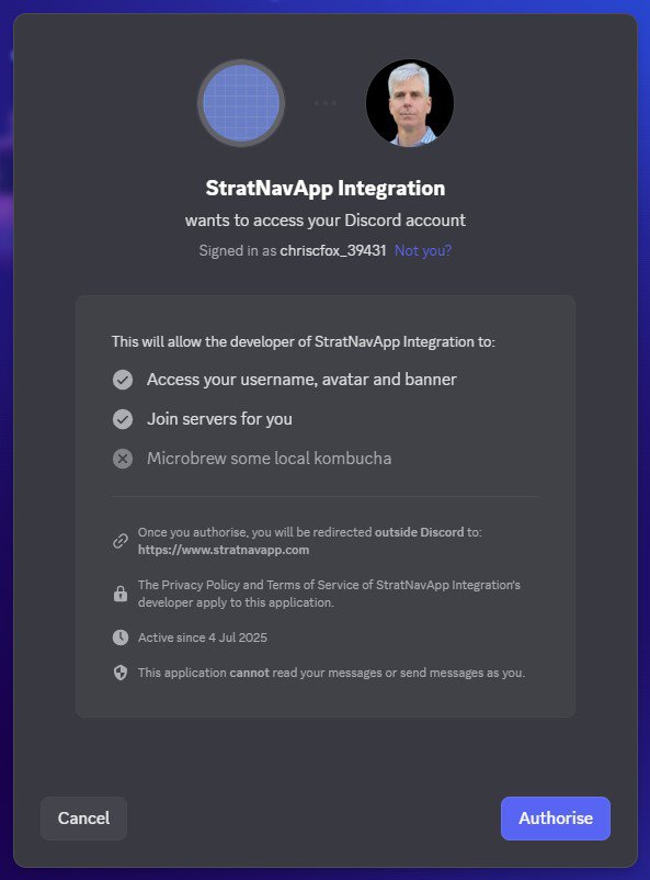 Discord logged in Screen