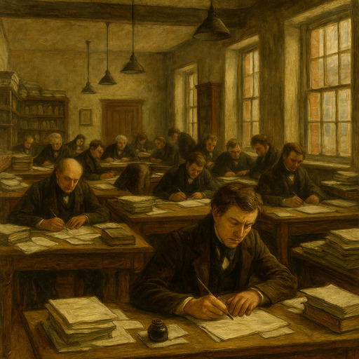 An image of a Dickensian office.