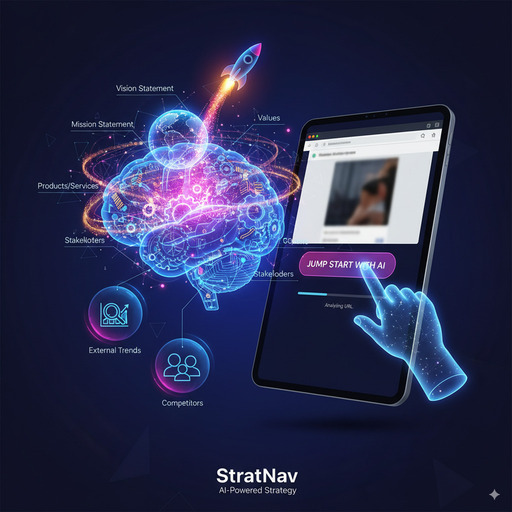 An image showing the elements of strategy extract from a web site going to StratNav